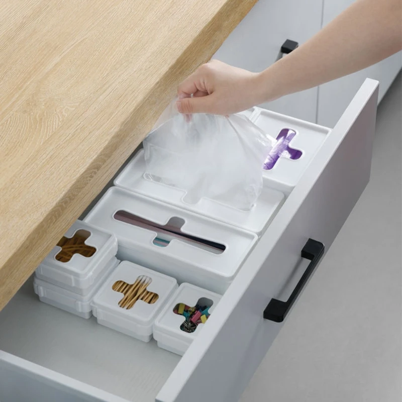 

QX2E Multifunction Tissue Box Cross Mouth Storage Box Modern Square Rectangle Facial Tissue Holder Case Dispenser for Office