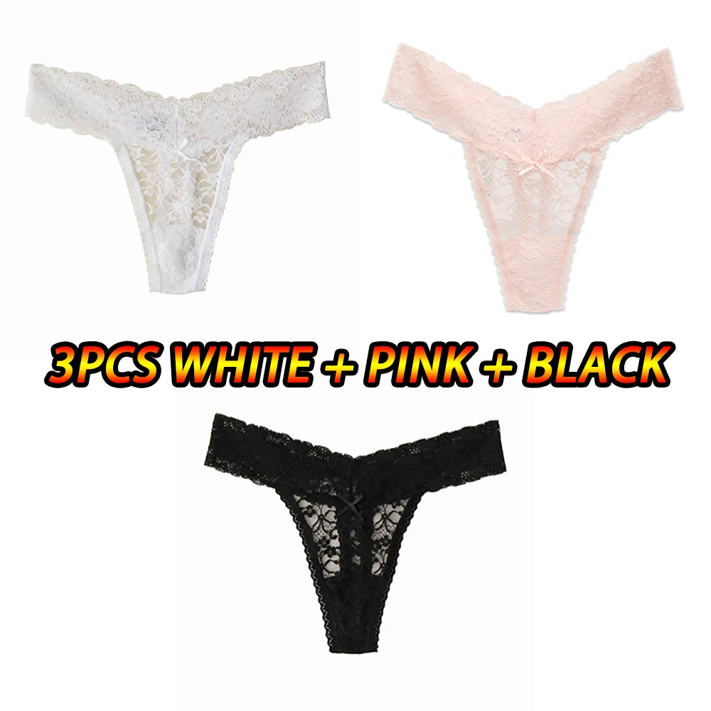 3 шт./упак. Для женщин сексуальные трусики-стринги комплект нижнего белья