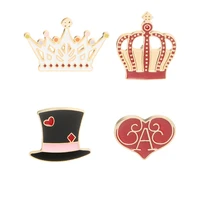 gentlemans hat crown heart pins brooch lapel badges men women fashion jewelry gifts adorn backpack collar hat