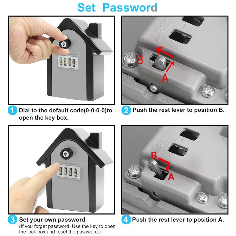 

Ymesy Key Storage Secret Box 4 Digit Combination Password Security Code Lock No Key Home Key Safe Box caja fuerte portatil 2021