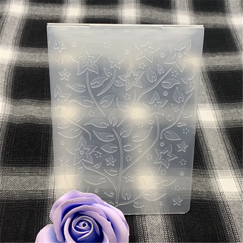 Пятиконечная звезда форма Цветочное дерево DIY пластиковая рельефная папка, используемая для скрапбукинга Бумажная модель/украшение карты suppl