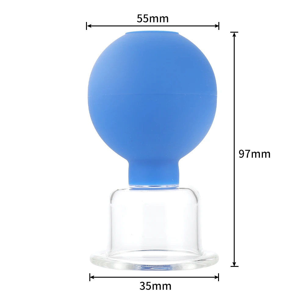 

Rubber Head Glass Vacuum Cupping Body Massager Ventosa Suction Cups Glass Vacuum Suction Therapy Cupping Set Cans For Massage
