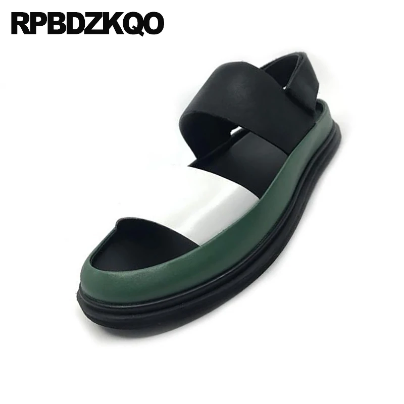 Мужские сандалии из натуральной кожи черные повседневные модельные в