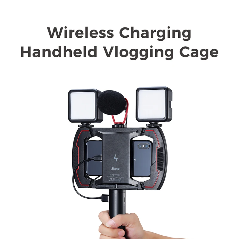 

Ulanzi U-Rig Wireless Smartphone Charger Video Cage Rig with Cold Shoe Extension Port for Vlogging LED Light Microphone