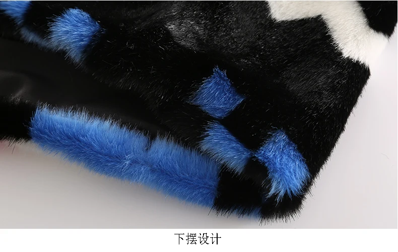 Nerazzurri Multi color women faux fur coat runway ladies long fur coats warm winter fashion designer brand luxury women clothing