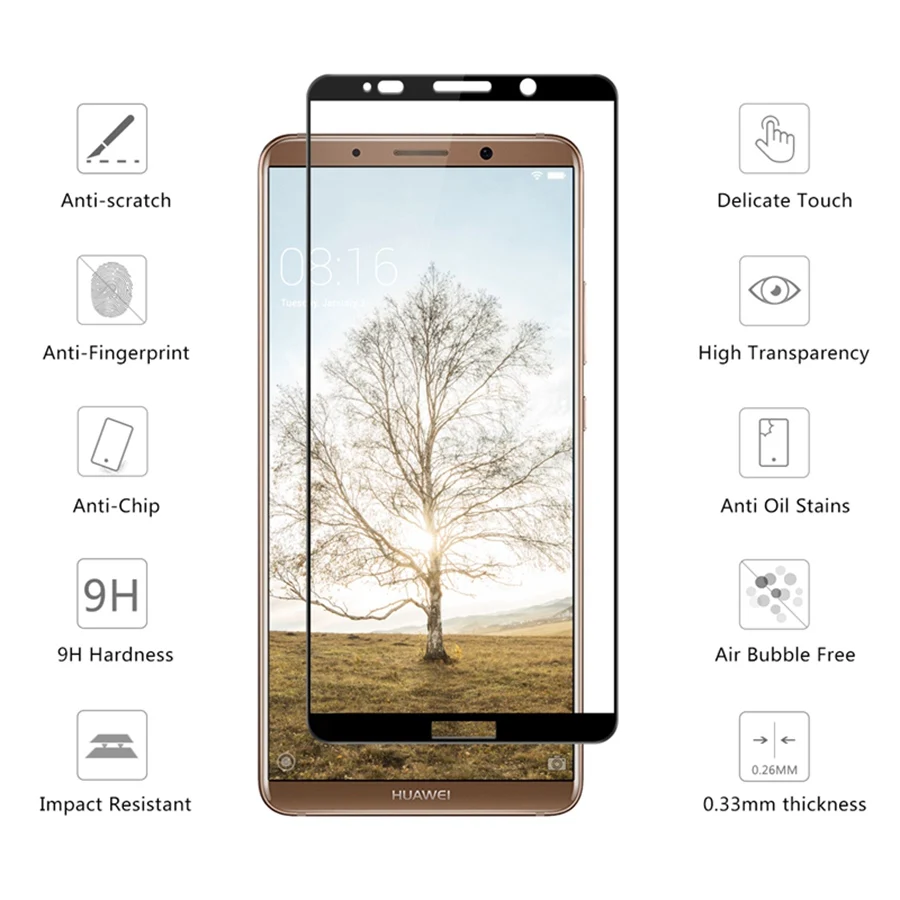 2 упаковки полное покрытие закаленное стекло для Huawei Mate 20x30 20 10 Pro Lite Полное