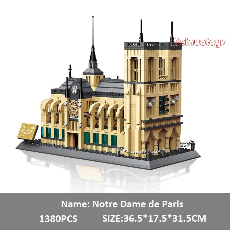

Notre Dame de Paris Bricks City Great Building Blocks Toys for Children Kids Boys Girl Gifts Model 1380Pcs