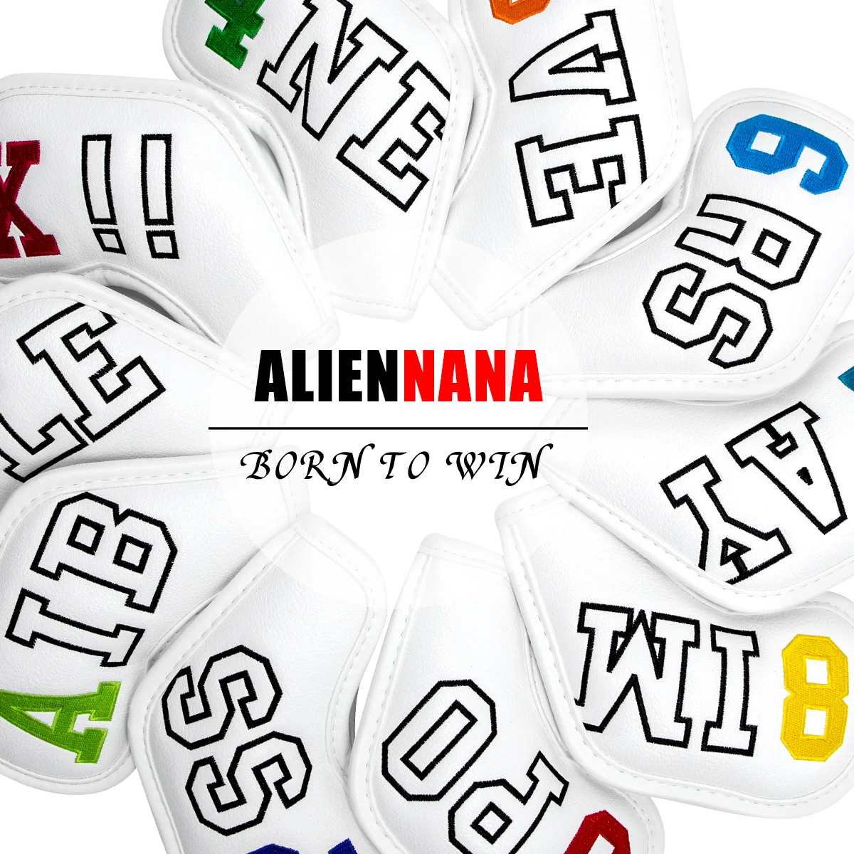 Клюшек для гольфа головные уборы набор 10 шт./компл. из искусственной кожи белого