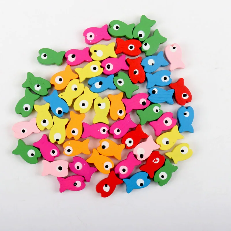 Смешанные забавная в форме рыбы деревянные бусины для изготовления ювелирных