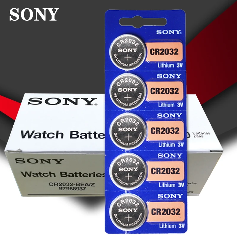 100 шт./лот SONY оригинальный cr2032 кнопочные батарейки 3 в монет литиевая батарея для