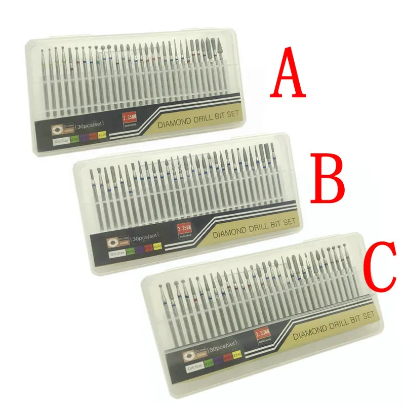 Новый 30 шт./компл. зубные Алмазные Боры сверла для ногтей фреза роторный Бур