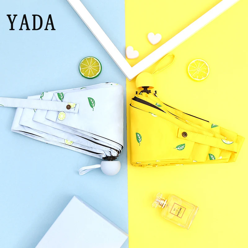 

YADA Light Mini Grapefruit Fruit Umbrella Rainy Five Pocket Folding Umbrella For Women Men Anti-UV Waterproof Umbrellas YD266