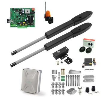 New Product PKM-C026 Automatic Gate Opener Kit Heavy Duty Dual Gate Operator for Dual Swing Gates Black Wrought Iron Hollow Door
