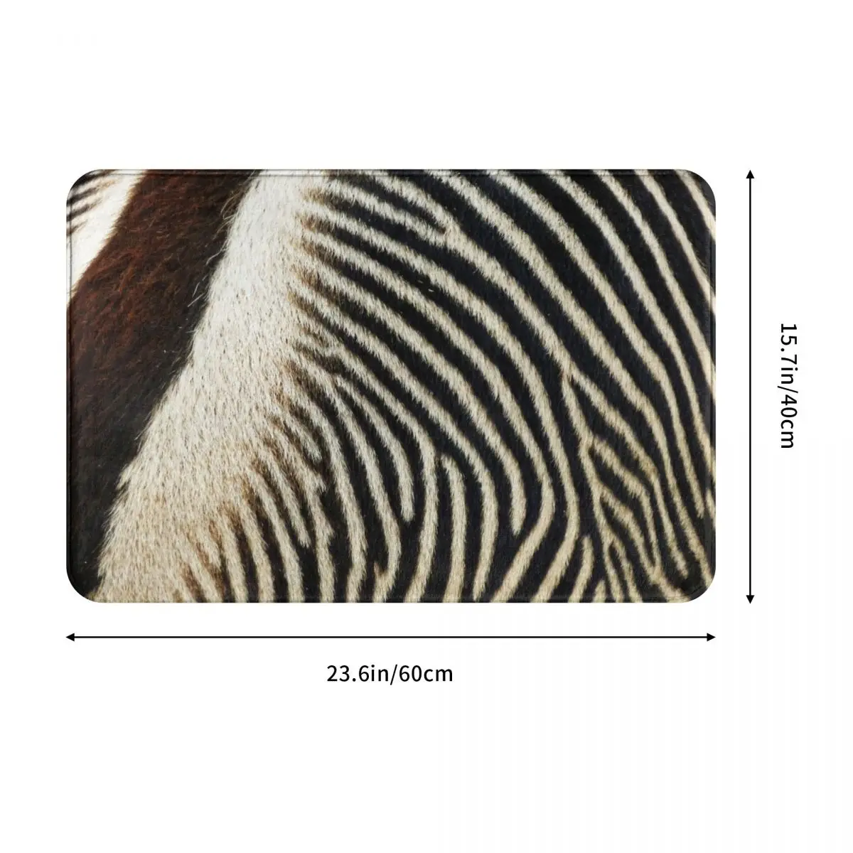 Напольный коврик Zebra с кабососом нескользящий ковер из полиэстера для ванной