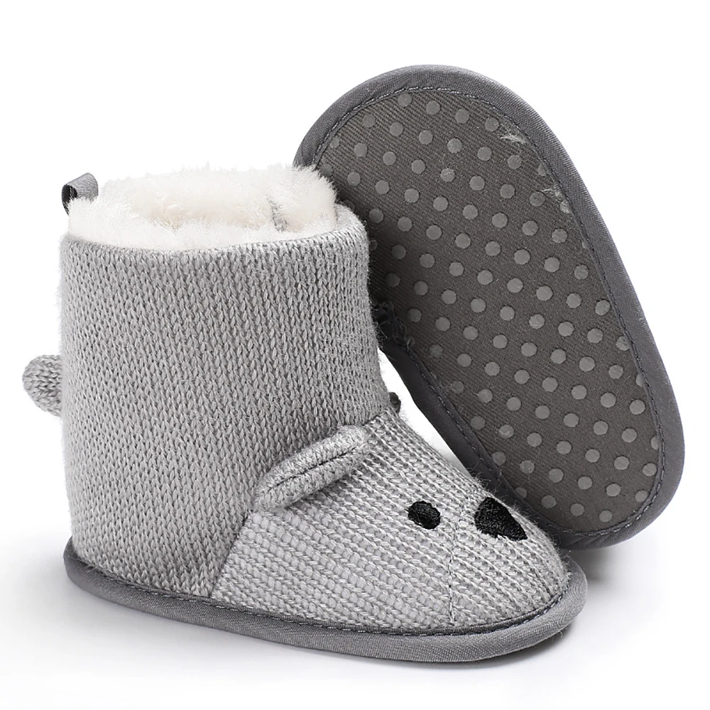 Детские зимние ботинки для малышей Обувь Милые теплые ботиночки новорожденных