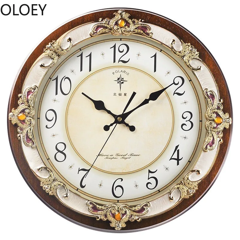 Роскошные большие настенные часы винтажные деревянные для гостиной европейские