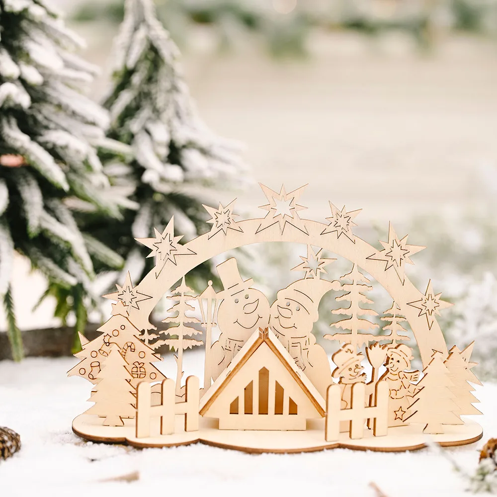 Высокое качество красивые новые рождественские деревянные украшения для дома