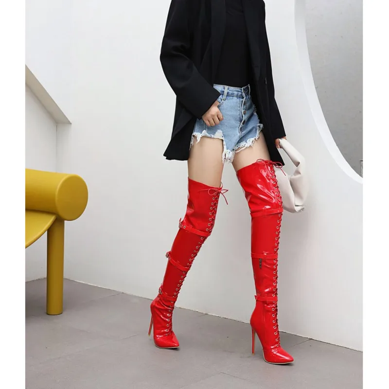 Белые модные женские сапоги выше колена на шпильке новинка 2021 зимние высоком