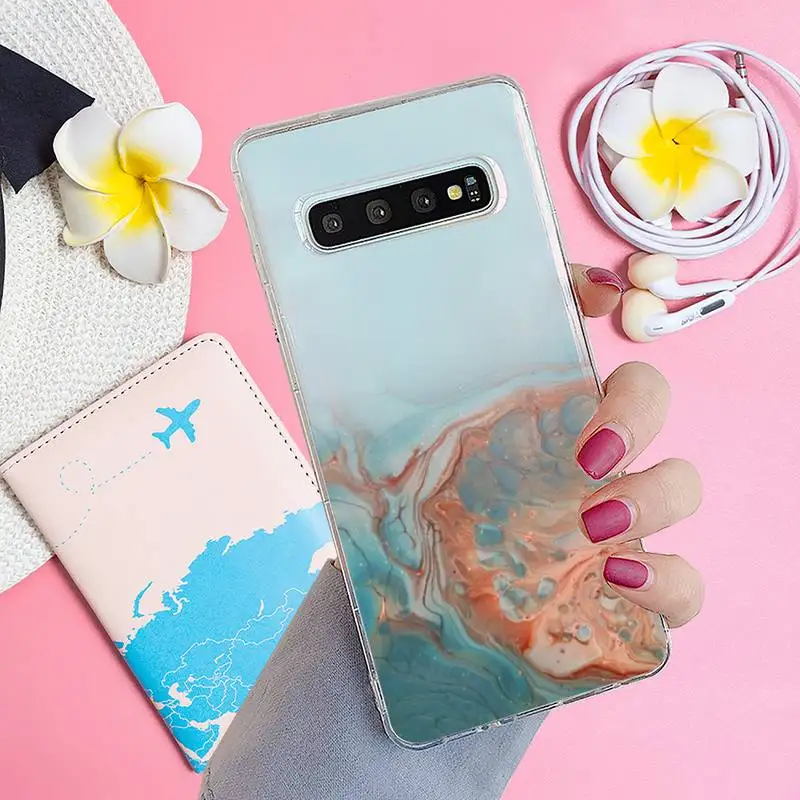 

Marble Gradient Phone Case Transparent for samsung A 21s 50 71 S 8 9 20 20fe note 10 20 ultra plus