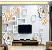 pearl flower butterfly romantic beautiful european 3d tv background wall custom wallpaper 8d waterproof wall covering