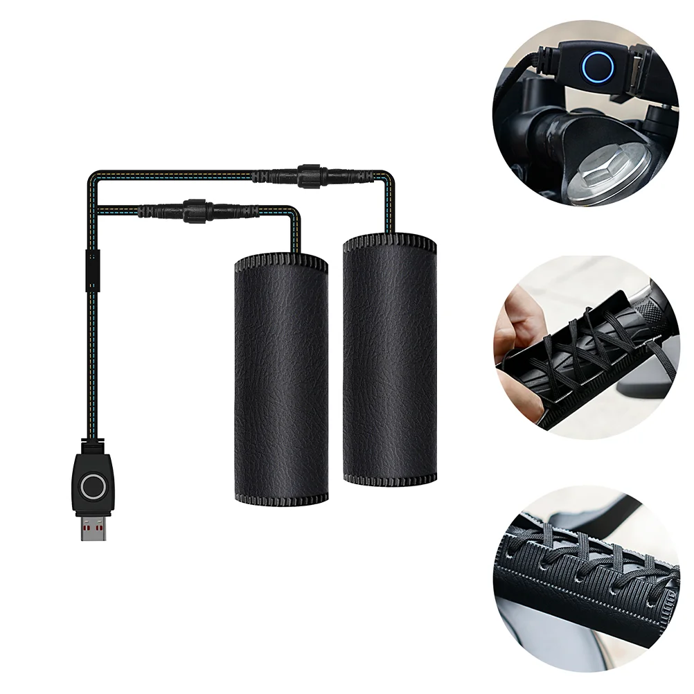 

1 Pair Heating Grip Cover Temperature Adjustable Motorcycle Handle Protector