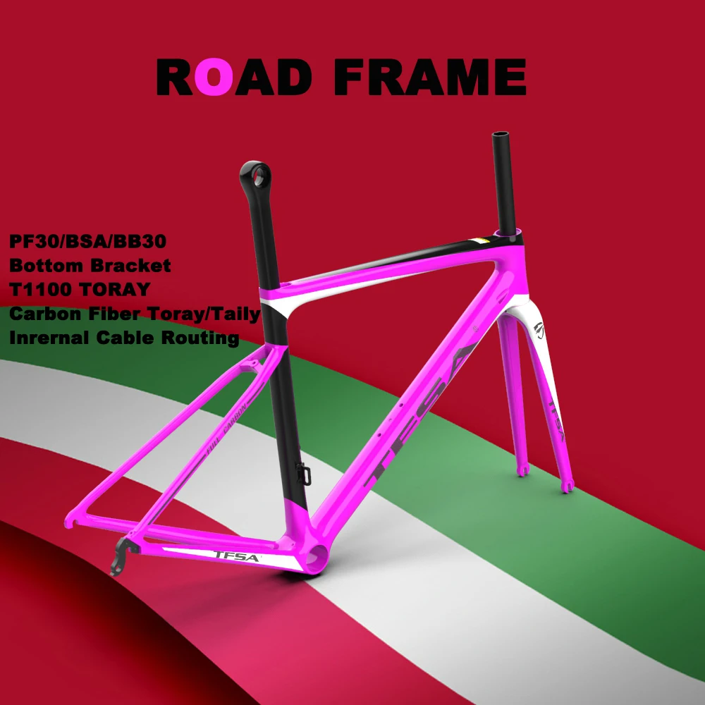 

TFSA Lightweight only 780g carbon road bike frame fit both Di2&Mechanical frame carbon Accept OEM customized paint carbon frame