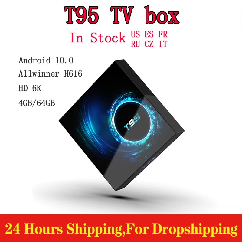 T95 H616 Android 10 Tv Box 6K HD 2 4G & 5G Wi Fi голосового помощника Google Поддержка несколько Media Player