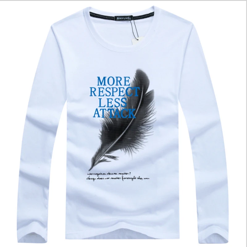 

Long-sleeved t-shirt men's round neck plus size Korean style all-match top