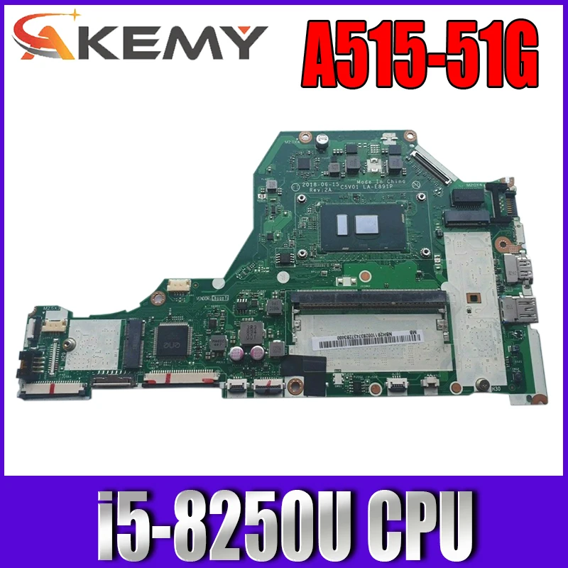 

C5V01 LA-E891P NBGSW1101 NB.GSW11.001 For ACER Aspire A315-53 A515-51G laptop motherboard CPU: I5-8250U test ok Mainboard