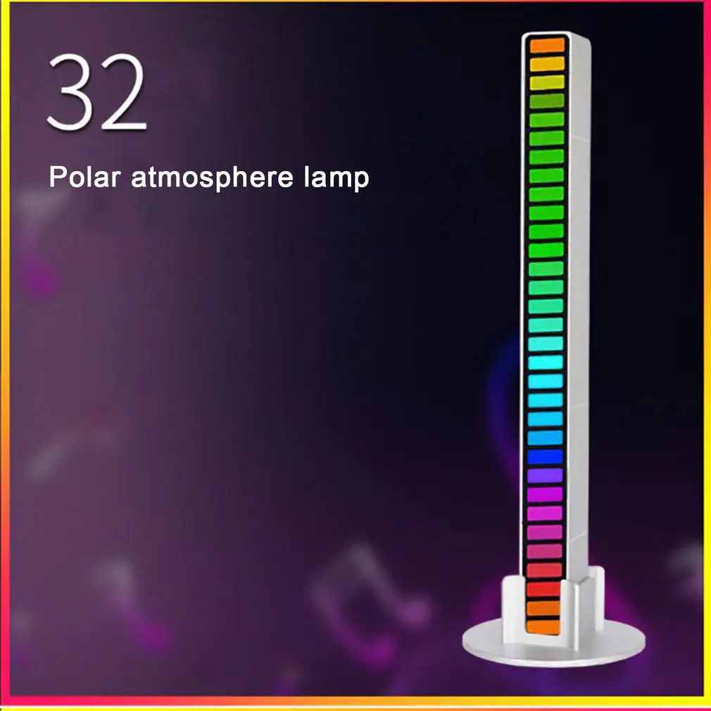 

Цветная светодиодная лента RGB с управлением звуком, энергосберегающая лампа для создания ритма и настроек музыки, декоративный ночник с пит...