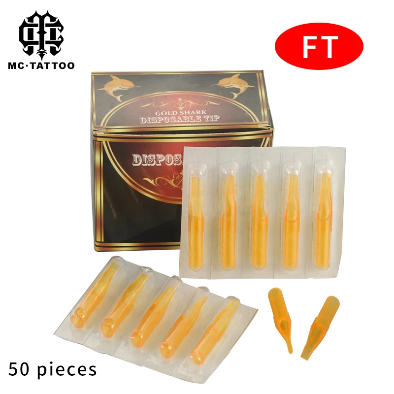 50 шт одноразовые стерильные пластиковые татуировки Советы FT Золотая Акула