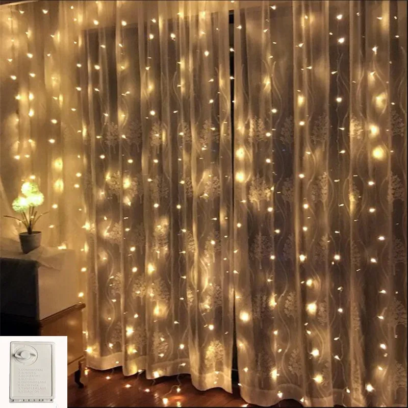 Уличная гирлянда с памятью 3*2 м 180 светодиодов сказочное рождественское