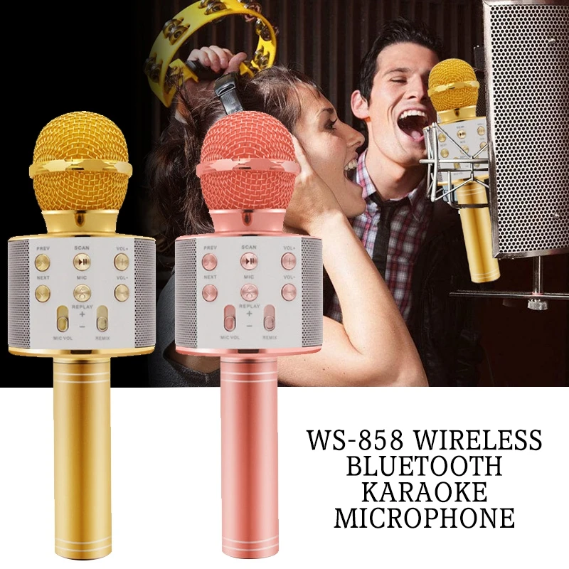 KTV WS 858 беспроводной микрофон профессиональный конденсаторный для караоке Bluetooth
