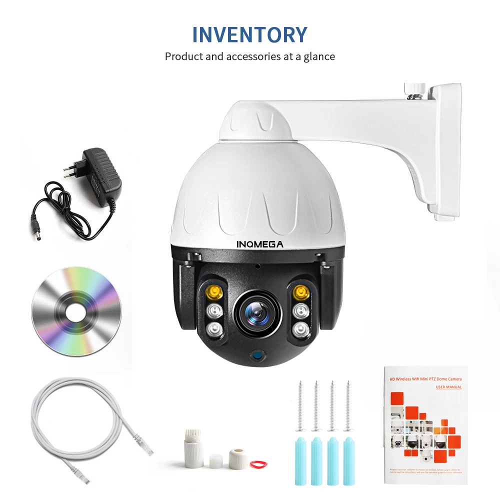 INQMEGA 1080P 2MP PTZ IP камера с автоматическим отслеживанием наружная водонепроницаемая Мини скоростная купольная камера ИК 30 м P2P камера домашняя камера безопасности