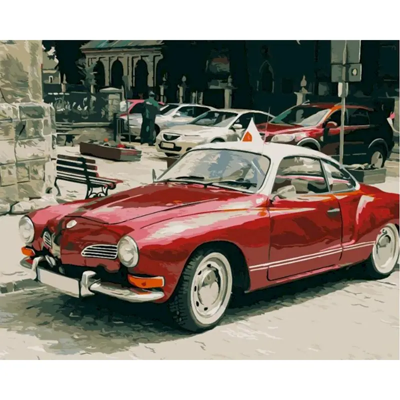 

Oil Painting By Numbers Diy Abstract Paint Red Car Canvas Wedding Decoration Art Picture Coloring By Number For Adult Home Decor