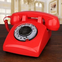 Red Telephones Corded Telephone Classic Rotary Dial Home Office Phones Antique Vintage Telephone 1930s Old Fashion Telephone