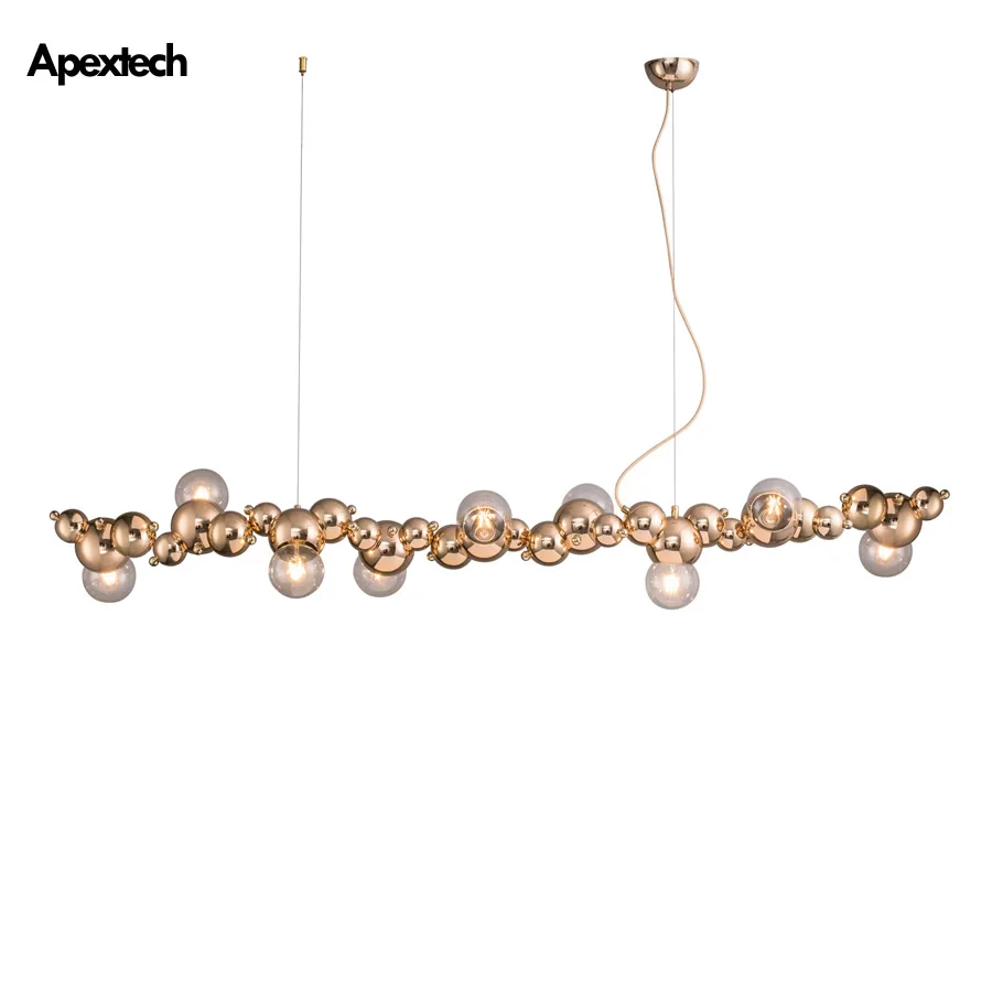 

Creative Long Bar Chandelier Caterpillar Shaped Pendants Lamp Dining Room Kitchen Ceiling Hanging Lights Post Modern Lighting