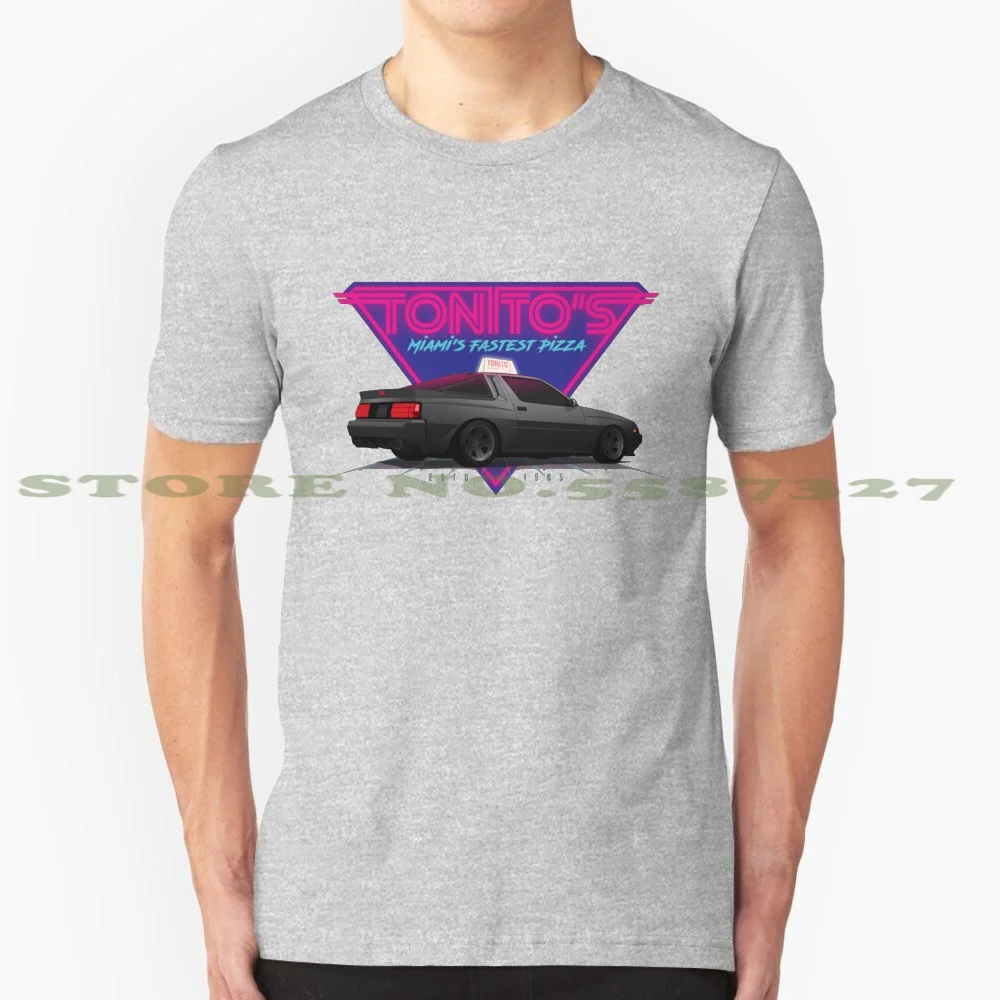 

Tonito's Pizza Delivery Black White Tshirt For Men Women Tonitos Pizza Delivery Car Starion Conquest Chrysler Turbo