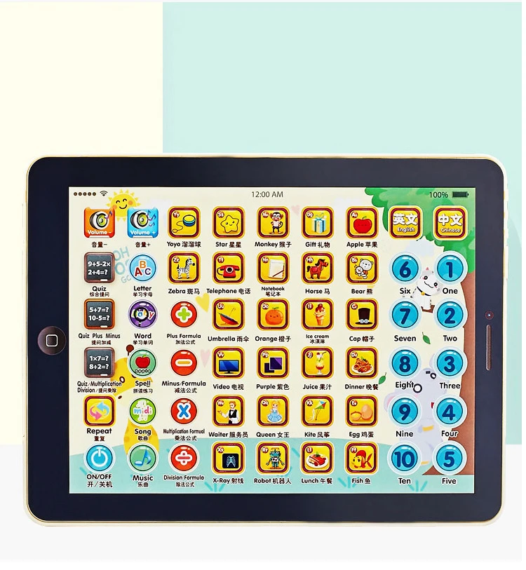 Мини-английский детский сенсорный Ipad/Компьютерная обучающая игрушка/Детские игрушки/обучающий подарок/языковой стол