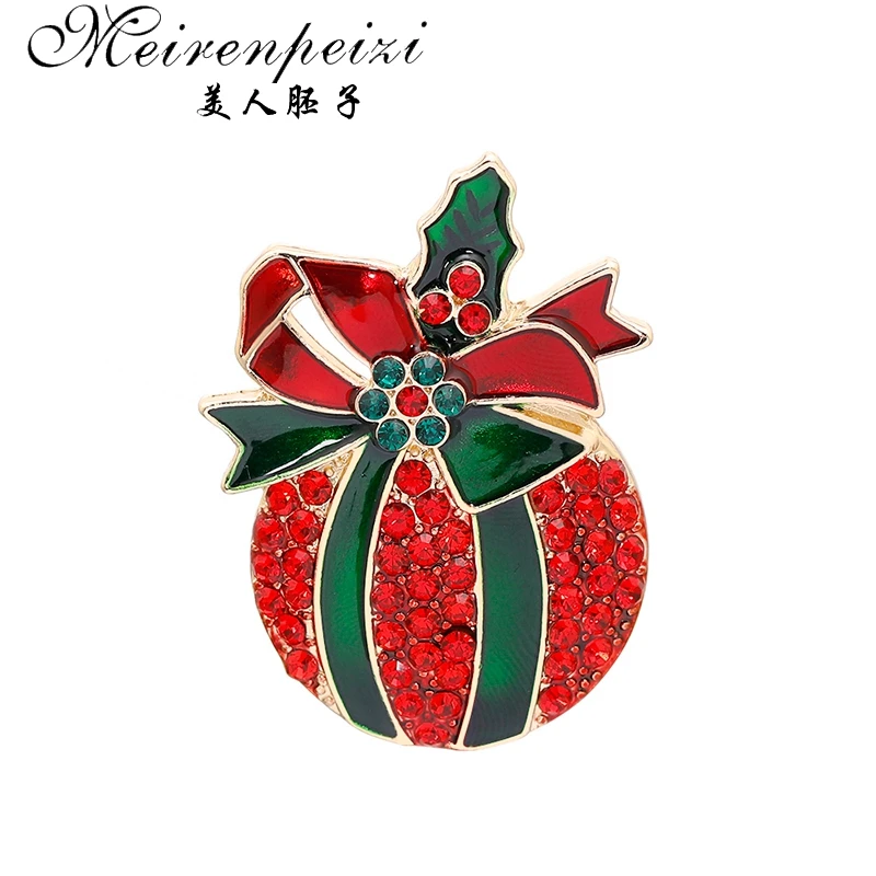 as photo Meirenpeizi Merry Christmas Броши Булавки милый Санта Клаус шляпа перчатки колокольчики носки пончики Конфета Эмаль Булавка значки брошь - Окраска металла: as photo