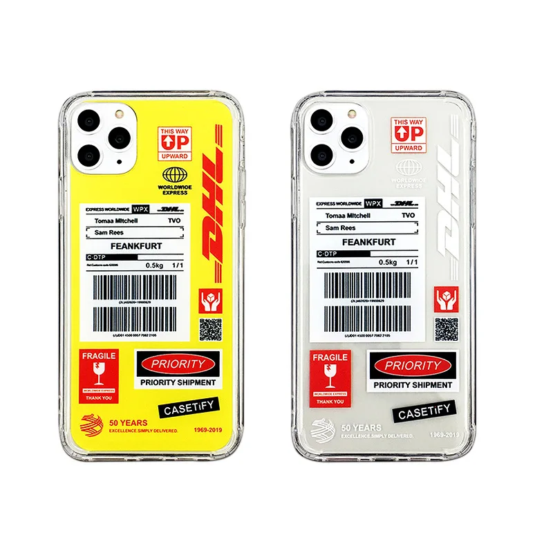Dhl Pattern Phone Cover Case For iPhone 11 Pro Max XS Xr 8 7 6 6s Plus Luxury Soft Silicone Coque Fundas Clear Back |