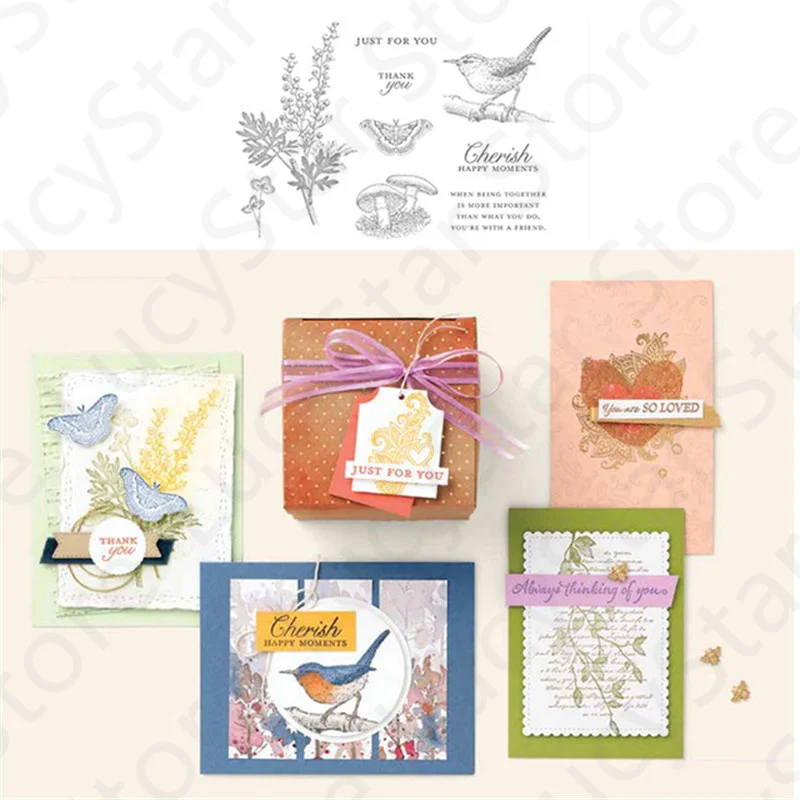 

New Metal Cutting Dies and Clear Stamps For DIY Embossing Scrapbooking Album Paper Craft Knife Mould Blade Punch Stencils Bird