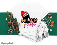golden melanin poppin graphic print t shirt women merry christmas gift for black girl magic tshirt femme fashion t shirt female