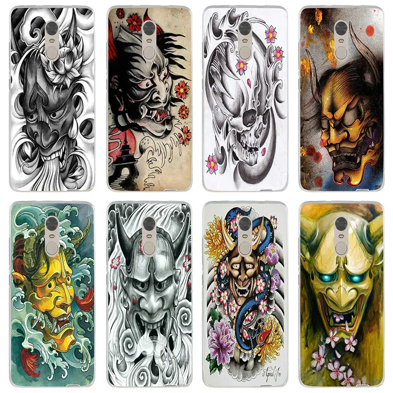 Японский они Hannya демоническая маска мягкие чехлы для телефона из