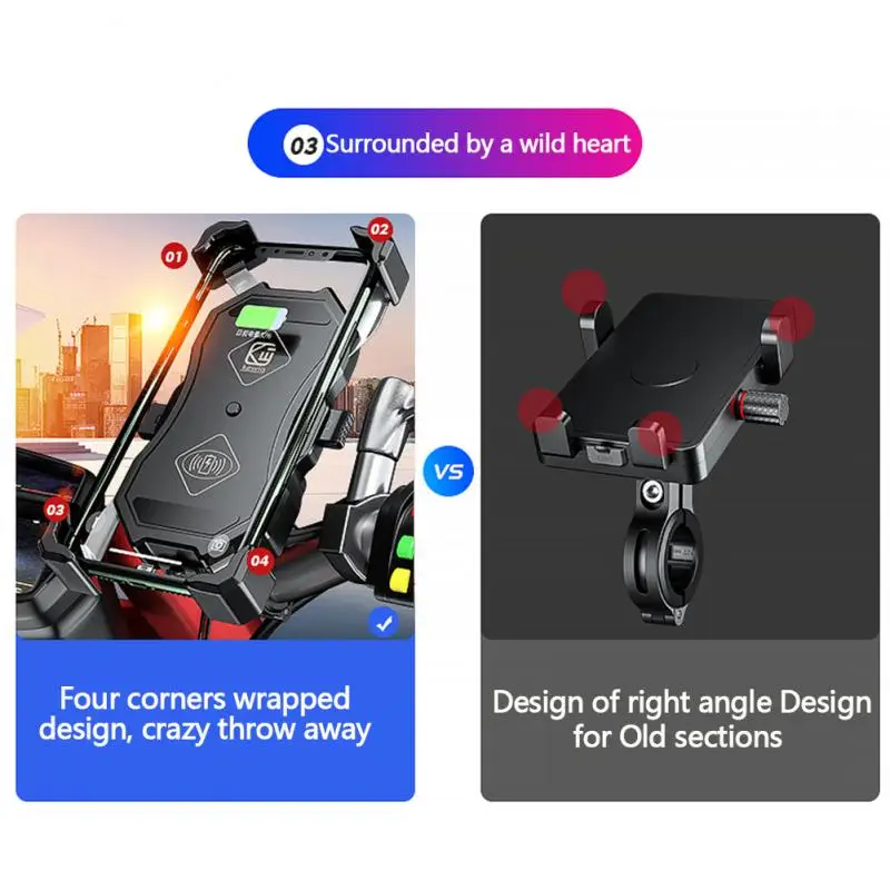 

2IN1 15W Wireless Charging Phone Bracket Motorcycle Wireless Charging USB Line Charging motorcyle Riding Navigation Holder