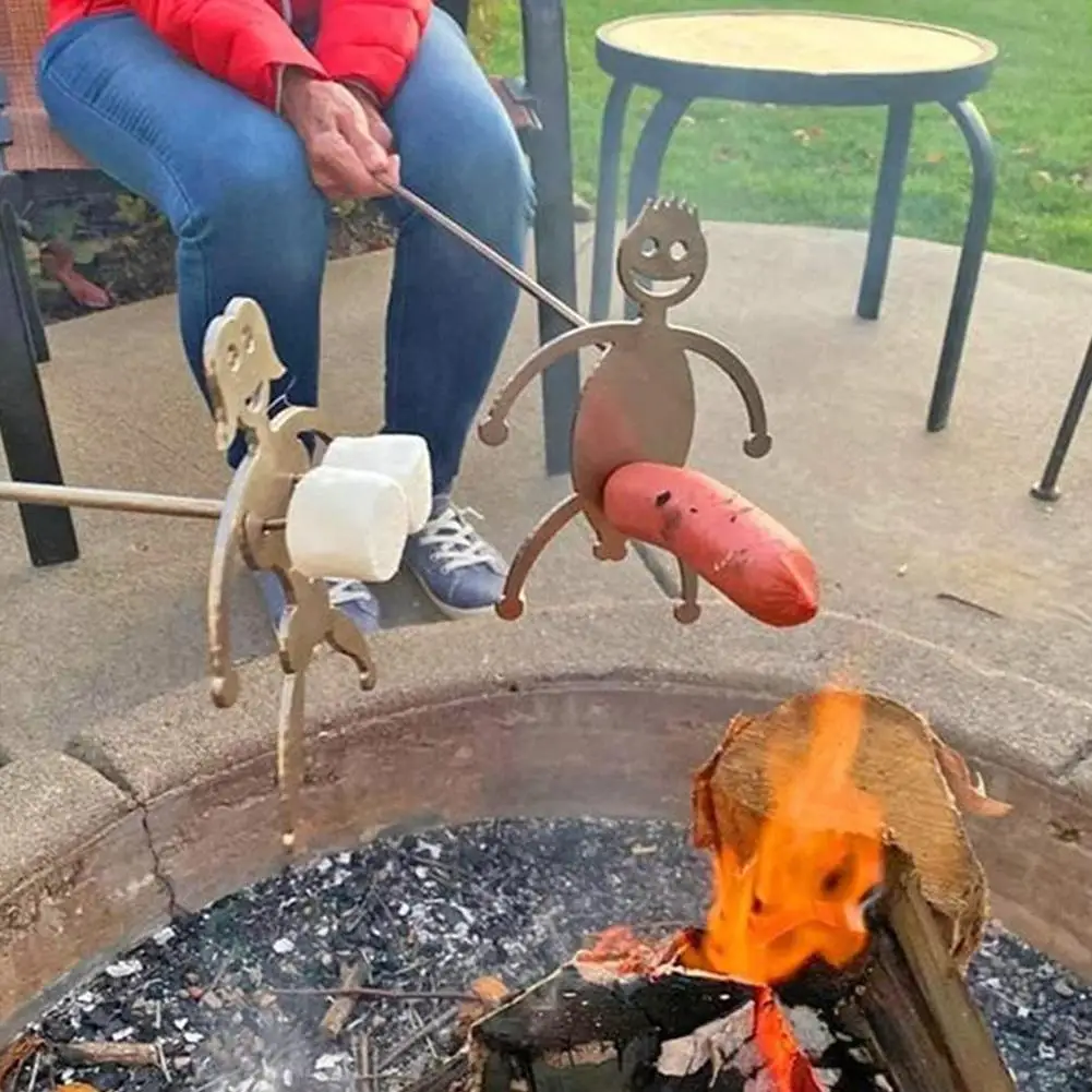 

Hot Dog Boy Barbecue Fork Marshmallow Girl Grill Pot Campfire Skewers