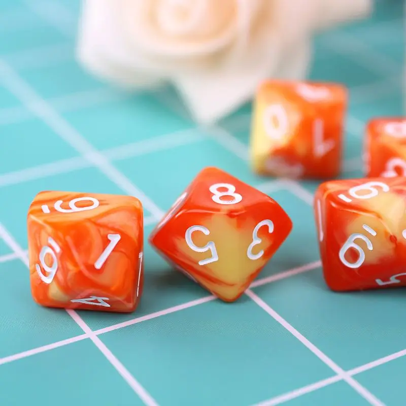 

60pcs/set 10 Sided D10 Polyhedral Dices Numbers Dials Desktop Table Board Game