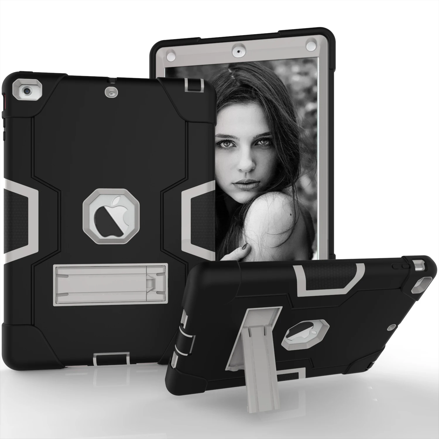for iPad air blackA Защитный чехол для IPad Air 1 2013 дети Безопасный сверхмощный силиконовый Жесткий чехол для IPad Air 1 модель A1475 A1476 A1474 2013 9,7 чехол - Цвет: for iPad air blackA