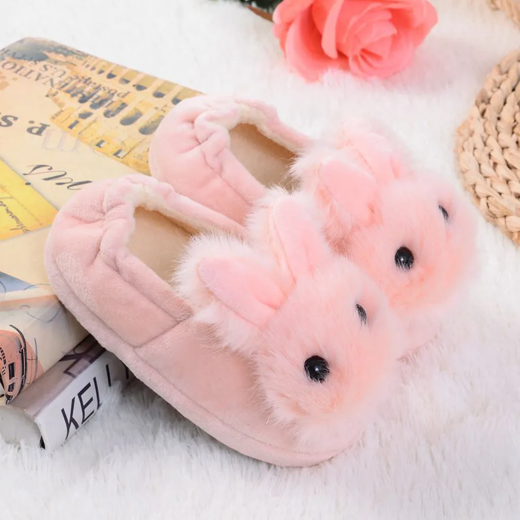 

Toddler Baby Warm Slippers Autumn Winter Sneakers Infant Kid Warm Cartoon Bear Shape Shoes Boys Girls Plush Soft-Soled Slippers