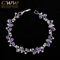 cwwzircons 6 colors options white gold color handmade austrian crystal rhinestone purple stones bracelets bangle for women cb078